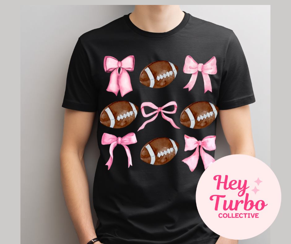 Bows & Footballs Graphic Tee