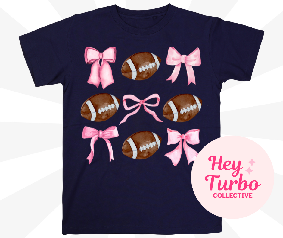 Bows & Footballs Graphic Tee