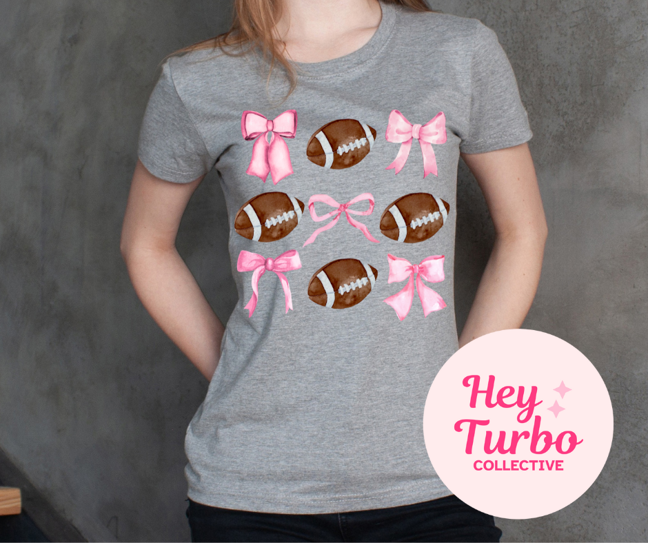 Bows & Footballs Graphic Tee