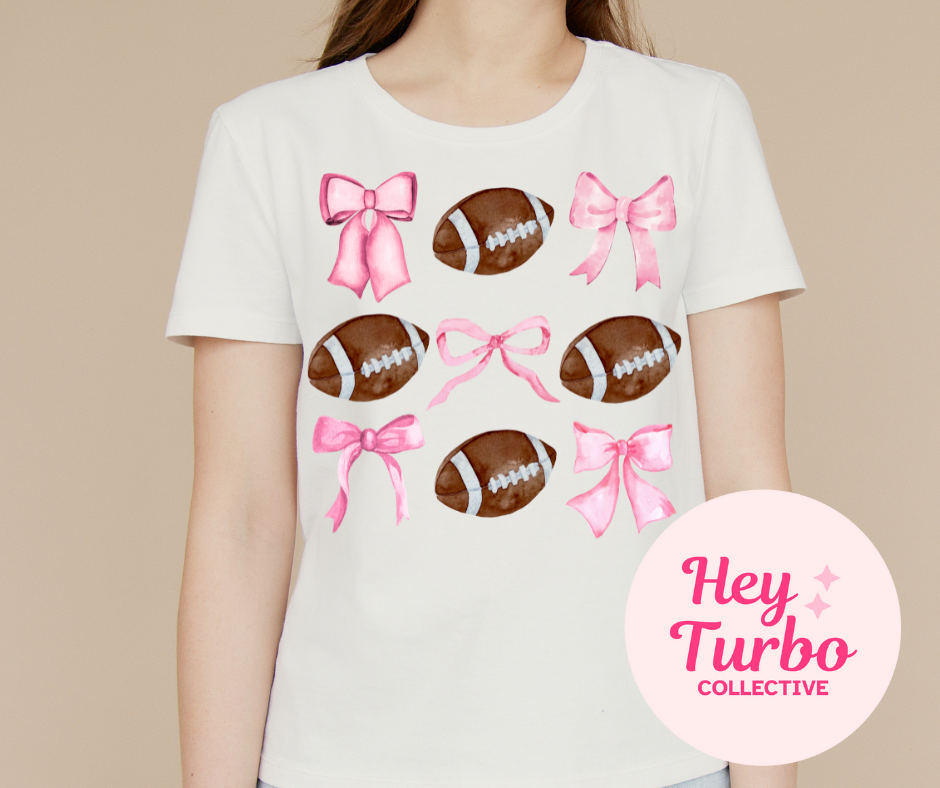 Bows & Footballs Graphic Tee