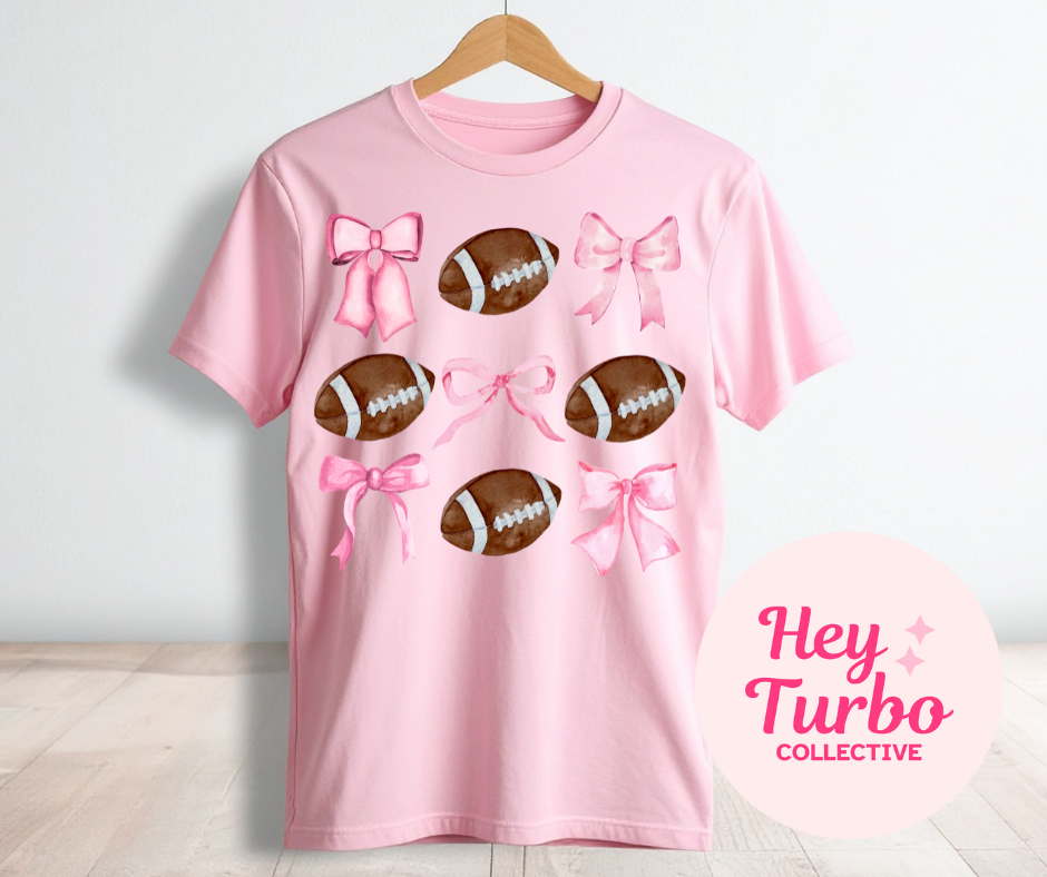 Bows & Footballs Graphic Tee