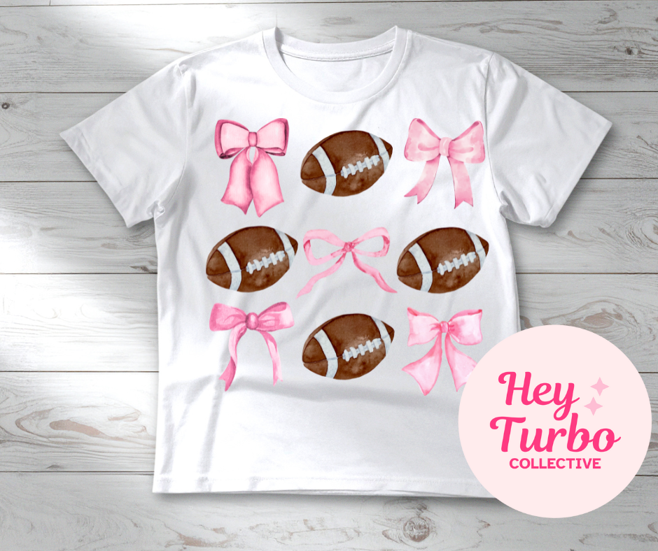 Bows & Footballs Graphic Tee